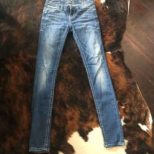 Distressed buckle black jeans! Worn once!